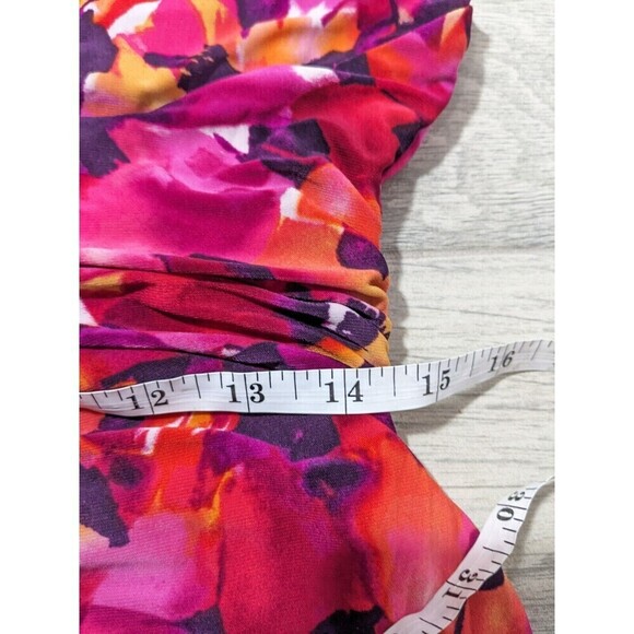 Lauren Ralph Lauren Pink and Orange Floral Midi Dress - Picture 8 of 9